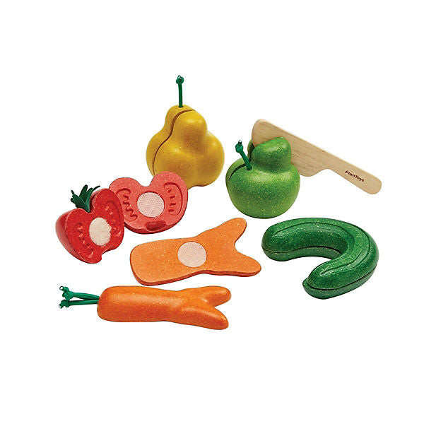 PLANTOYS Kitchen Krummes Obst & Gemüse Set Spiellebensmittel